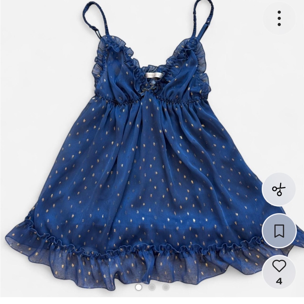 Victoria's Secret Navy Dress with Gold Dot Accents